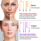 Apparatus Electrotherapy Wand Glass High Frequency Facial Machine Face Massager Neon Remove Wrinkles Acne Tool Hair Skin Care