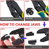 Crimping Pliers Clamp Tools Cap/Coaxial Cable Terminals Kit 9Inch 40J Multi Functional Carbon Steel Hand Tool