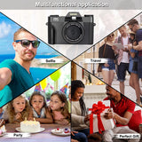 AEVYVKV Professional WiFi Camera 4K Camcorder 3.0 180° Flip Screen Selfile Digital Webcam Suitable for Beginners Travel