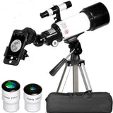 70mm Aperture 400mm Focal Length for Adults Astronomy Travel Refractor Telescope with Carry Bag, Gift for Kids