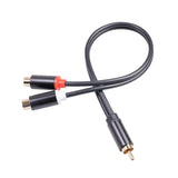 0.3m Speaker Y-Adapter Splitter RCA 1 Male to 2 Female Stereo Audio Cable Gold Plated