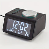 1pc Portable Travel Dual Alarm Clock Radio, Dual USB Output, Natural Sound Accompanying Sleeping Radio Alarm Clock (No Battery)
