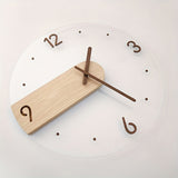 1pc, Luxury Acrylic Wooden Wall Clock - Silent and Punch-Free for Bedroom and Living Room Decor