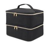 30 Bottles Nail Polish Storage Portable Cosmetic Large Handbag Organizer with Handle for Travel 2 Layer Essential Oil Bag