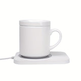 2pcs Coffee Mug Warmer And 350ml Ceramic Cups, Both Smart Insulation And Mobile Phone Wireless Charging