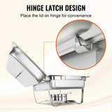 1Pcs 1/2/3 Grid Pans Rectangle Chafing Dish Stainless Steel Insulation Commercial Buffet Stove Food Warmer For Canteen Hotel