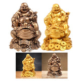 Laughing Buddha Resin Statue - Fengshui Home Decor with Money Frog