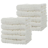Muslin Bath Towels, 10 Pack Of Reusable Soft Absorbent Cotton Baby Face Towel, For Baby's Delicate Skin White