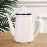 1pc Retro Thickened Enamel Tea Kettle 1.1L Enamel Coffee Kettle Oil Kettle Kettle Enamel Kettle Enamel Kettle Milk Tea Kettle