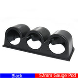 2" 52MM Triple 3 In 1 Water Temp Pressure Oil Temperature Gauge with Sensor 1/8 NPT Voltage for Racing Car