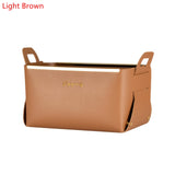 PU Leather Folding Tray Jewelry Cosmetic Container Box High Capacity Storage Box Home Desktop Sundries Decor Tray With Handle