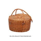 Heart Shape Picnic Lid Desktop Organizer - Sturdy Storage Basket with Handles for Outdoor Barbecue, BBQ, Camping, Candy