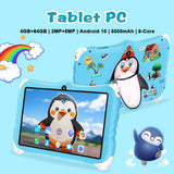 Kids Android Tablet - 7-inch, 4GB+64GB, High-Definition Screen, Parental Control