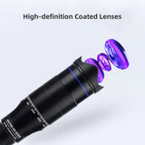 40X Mobile Phone Telephoto Kit Lens Clip+Extendable Mini Tripod Remote Shutter for Wildlife Observation Watching Moon