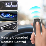 DIY LED Headlight Dynamic Devil Car Headlights with Remote Control Demon Eye Front Lamp for Auto Motorcycle Vehicle SUV