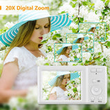 4K U-ltra H-D 56MP Portable Digital Camera 2.7-inch TFT Screen 20X Zoom Anti-shaking with 2pcs Batteries for Kids Teens Gift