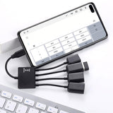 1 to 4 OTG Converter Cable Portable Data Transmission Practical Mini Charging Adapter