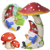 Solar Mushroom Gob Gnome Statue Garden Light IP65 Waterproof Resin Landscape Lamp Creative for Housewarming Gifts