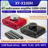 X100H 15W Stereo Board 12/24V Speaker Audio Amplifier BT 3.5mm AUX USB U-disk Input Amplification Module APP Control