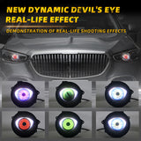 DIY LED Headlight Dynamic Devil Car Headlights with Remote Control Demon Eye Front Lamp for Auto Motorcycle Vehicle SUV