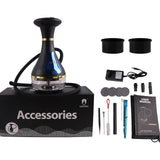 Intelligence LED Dry Herbs Electric Hookah Set with 2Pcs Metal Tobacco Кальян Bowl Rechargeable Курительная Трубка Gift