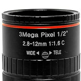 3Mega Pixel F1.6 HD 2.8-12Mm Zoom Lens C Mount Manual Varifocal Focal IR 1/2 Inch 1:1.6 For Security CCTV IP Camera