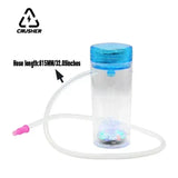 CRUSHER Portable LED Smoking Grass Pipe Hookah Cup Built in Filtered Water Pipes Cigarette Holder Set Gadgets for Men