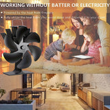 1pc 6-Blades Heat Powered Wood Stove Fan  Thermometer, 122°F Start Non Electric Eco Fireplace Fan For Gas/Pellet/Log/Wood Burning Stoves, Silent Operation Thanksgiving Halloween Christmas Gift Fall Winter Essential Fireplace Accessories