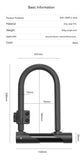 Bicycle u-Shaped Lock Anti-Theft Portable Hydraulic Alloy Steel PVC Unilateral Unlock Easy Storage Mountain Bike Accessorie