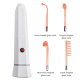 4 Tubes Facial Rechargeable Portable Tightening High Frequency White Handheld Skin Wand hine
