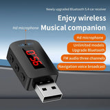 USB Bluetooth 5.4 Transmitter With Mic Handsfree Call Car Kit Auto LED Display Audio Music Receiver For FM Radio