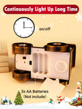 Christmas Steam Car Decoration Glowing Water Filled Small Wind Light Desktop Ornament Replaceable Battery Music Box