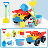 Beach Set Sand Truck Bucket Shovels Rakes Tool Kit Sea Animal Molds Watering Can Toys For Toddlers Kids
