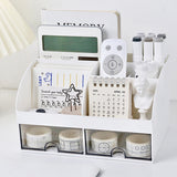 Desktop Storage Box Exquisite Craft Space-saving Smooth Surface Makeup Organizer Student Drawer