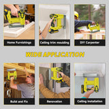 Cordless F32 Nail Electric Furniture Carpentry Tacker Stapler Woodworking Staple Gun For 20V Battery (No Battery)