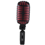 1 Piece Professional Classic Retro Dynamic Vocal Microphone Black & Red Metal Swing Mic For Live Performance Karaoke