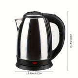 1pc, 2L Electric Kettle Large-capacity Stainless Steel Electric Kettle Automatic Power-off Anti-scald Curling Kettle Household Kettle