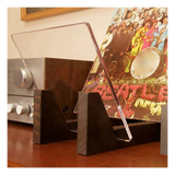 Record Storage Holder Large Capacity Acrylic Ends Display Stand Wooden LP Vinyl Album Desktop Rack