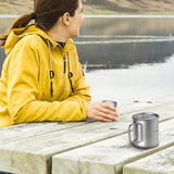 Titanium 375ml Mug with Lid and Filter Tea for Outdoor Hiking Travel Camping Picnic water Cup Cookware Tableware