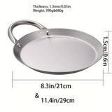 1pc Crepe Pans, 21.08cm/28.96cm Stainless Steel Comal Griddle For Making Tortillas, Quesadillas, Fajitas, Pancakes, French Toast, For Induction Cooker, Cookware, Kitchen Utensils, Kitchen Gadgets, Kitchen Accessories, Home Kitchen Items