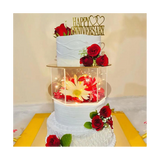 Acrylic Display Hexagonal Tray DIY Refillable Board Base Clear Cake Stand Decor Tools 20X20X10CM