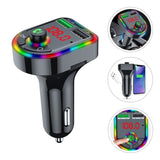 Colorful Breathing Atmosphere F6 FM Transmitter USB Charger Portable Adapter Dual Ports Hand free Lamp Car MP3 Player