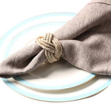 12Pcs Natural Cord Woven Corded Buckle Waxed Twine Napkin Loop