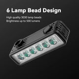 OFFBONDAGE Bicycle Headlight 2 In 1 Near And Far Light 6 Lamp Beaded Wire Control Bell Horn Mountain Bike Accessory
