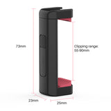 Mini Vlog Live Streaming Smartphone Clip Phone Holder Cold Shoe Mount 1/4inch 55-90mm Smartphones for Tripod Mic LED Light