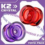 MAGICYOYO Responsive Yoyo Kids K2 Crystal , Dual Purpose Plastic Yo-Yo for Beginners, Replacement Unresponsive Ball Bearing