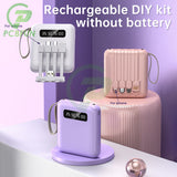 18650 Battery Mobile Power Kits DIY Charging Treasure Kit With LED Light Self-wired Detachable 4-wire 3 Cells