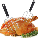 2Pcs Meat Fork,Poultry Roast Forks,Roast Chicken Forks With Slip Resistant Grip,Turkey Forks,For BBQ & Thanksgiving Pros