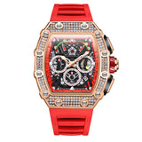 2022 New Men's Automatic Mechanical Watch ONOLA Fashion Unique Luxury Diamond Inlaid Design Waterproof Silicon Tape Watches Men