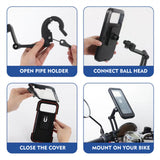 Universal Bike Phone Mount Stand Waterproof Cell Phone Holder 360 Rotation Motorcycle Phone Case Bicycle Handlebar Phone Mount